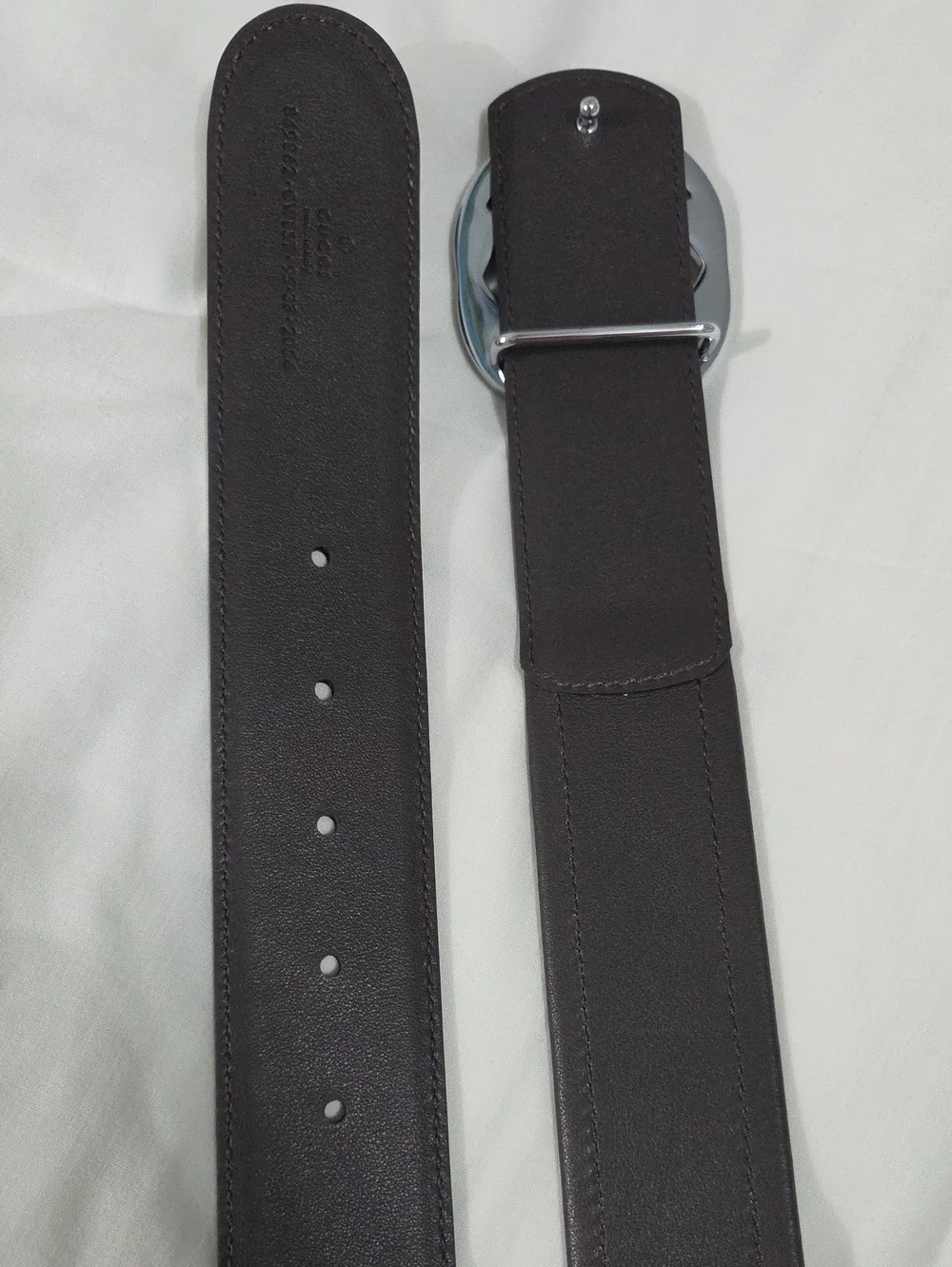 Gucci Green Red Reversible Belt with Silver Double G Buckle